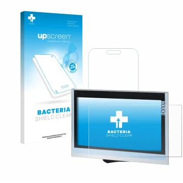 Front side of a product packaging with the brand logo upscreen. Next to it is the device Siemens Simatic HMI TP1900 Comfort sh