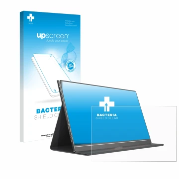 Front side of a product packaging with the brand logo upscreen. Next to it is the device Arzopa S1 Table 15.6