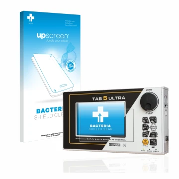 Front side of a product packaging with the brand logo upscreen. Next to it is the device Rover TAB 5 ULTRA shown with the corr