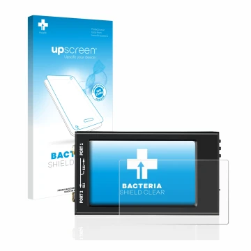 Front side of a product packaging with the brand logo upscreen. Next to it is the device SDRGEEK NanoVNA-F V2 shown with the c