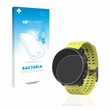 Front side of a product packaging with the brand logo upscreen. Next to it is the device Suunto Vertical shown with the corres