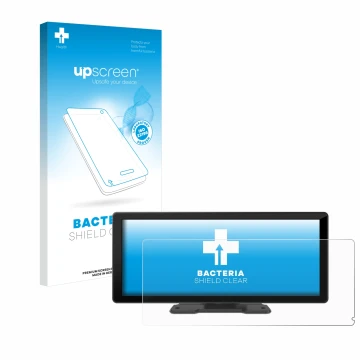 Front side of a product packaging with the brand logo upscreen. Next to it is the device Carpuride W103 10.3