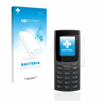 Front side of a product packaging with the brand logo upscreen. Next to it is the device Nokia 110 (2023) shown with the corre