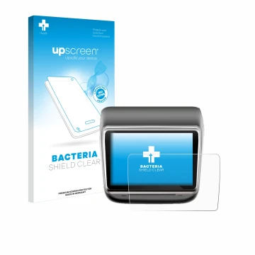 Front side of a product packaging with the brand logo upscreen. Next to it is the device Tesla Model Y Infotainment System 7.2