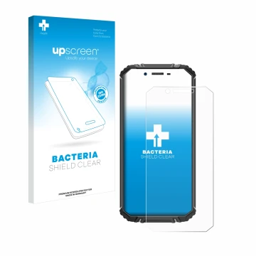 Front side of a product packaging with the brand logo upscreen. Next to it is the device Oukitel WP18 shown with the correspon