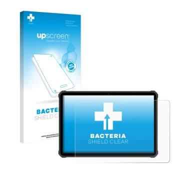 Front side of a product packaging with the brand logo upscreen. Next to it is the device Oukitel RT5 shown with the correspond