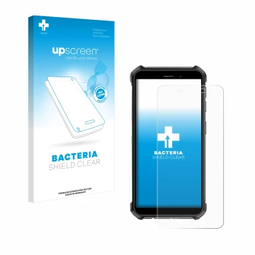 Front side of a product packaging with the brand logo upscreen. Next to it is the device Ulefone Armor X12 Pro shown with the 