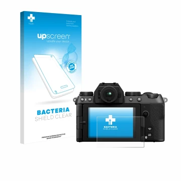 Front side of a product packaging with the brand logo upscreen. Next to it is the device Fujifilm X-S20 shown with the corresp