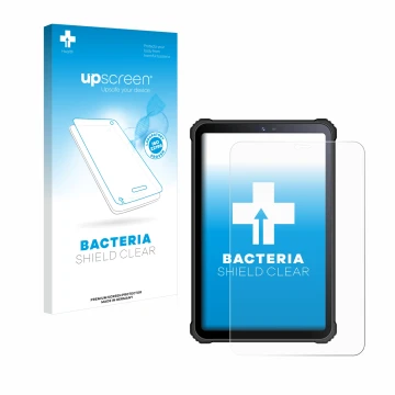 Front side of a product packaging with the brand logo upscreen. Next to it is the device Oukitel RT3 shown with the correspond