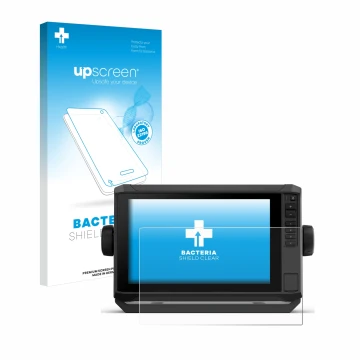 Front side of a product packaging with the brand logo upscreen. Next to it is the device Garmin ECHOMAP UHD2 9