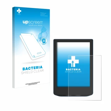 Front side of a product packaging with the brand logo upscreen. Next to it is the device PocketBook Verse Pro shown with the c