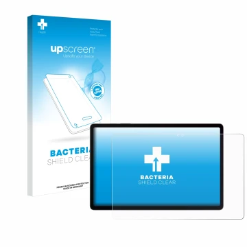 Front side of a product packaging with the brand logo upscreen. Next to it is the device Samsung Galaxy Tab S9 FE+ shown with 