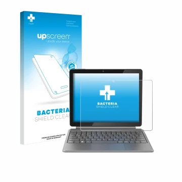 Front side of a product packaging with the brand logo upscreen. Next to it is the device Alldocube iWork 20 Pro shown with the