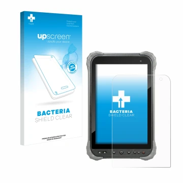 Front side of a product packaging with the brand logo upscreen. Next to it is the device Juniper Systems Cedar CT8X2 shown wit