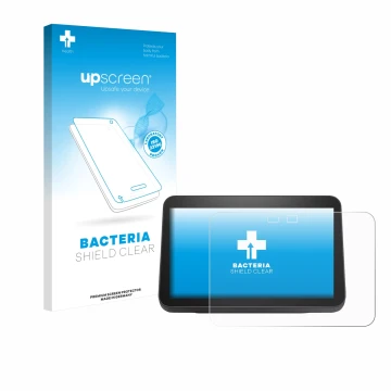 Front side of a product packaging with the brand logo upscreen. Next to it is the device Amazon Echo Show 8 2023 (3th Gen.) sh