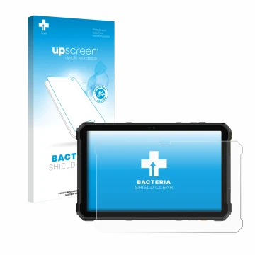 Front side of a product packaging with the brand logo upscreen. Next to it is the device Ulefone Armor Pad 2 shown with the co