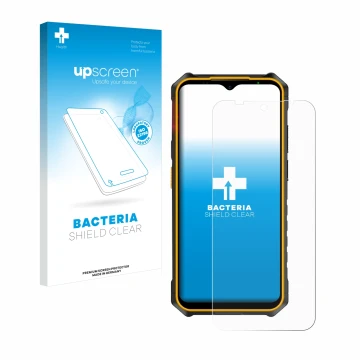 Front side of a product packaging with the brand logo upscreen. Next to it is the device Ulefone Armor X13 shown with the corr