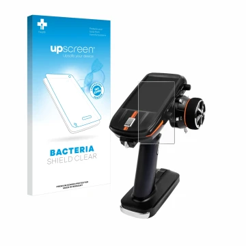 Front side of a product packaging with the brand logo upscreen. Next to it is the device RadioLink RC8X shown with the corresp