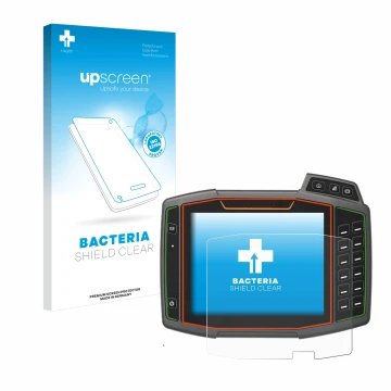Front side of a product packaging with the brand logo upscreen. Next to it is the device Amazone AmaTron 4 shown with the corr