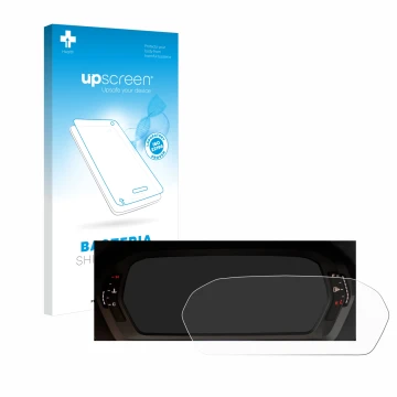 Front side of a product packaging with the brand logo upscreen. Next to it is the device Audi A3 2023 Virtual cockpit shown wi