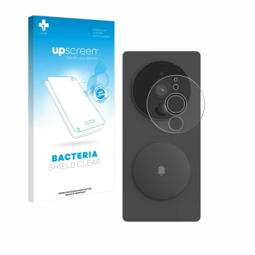 Front side of a product packaging with the brand logo upscreen. Next to it is the device Aqara SVD-KIT1 (Smart video doorbell 