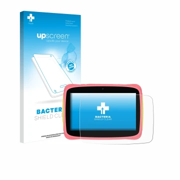 Front side of a product packaging with the brand logo upscreen. Next to it is the device Blackview Tab 3 Kids shown with the c