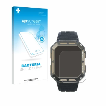 Front side of a product packaging with the brand logo upscreen. Next to it is the device Blackview C20Pro 1.83