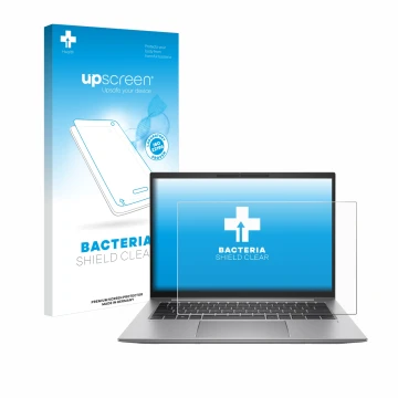 Front side of a product packaging with the brand logo upscreen. Next to it is the device HP Zbook Firefly 14 G10 shown with th