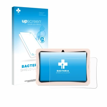 Front side of a product packaging with the brand logo upscreen. Next to it is the device Doogee U10 Kid shown with the corresp