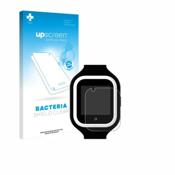 Front side of a product packaging with the brand logo upscreen. Next to it is the device SaveFamily Iconic Plus 4G shown with 