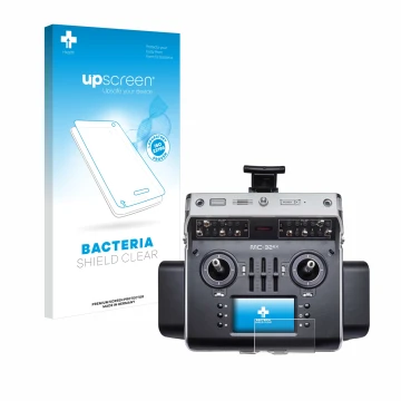 Front side of a product packaging with the brand logo upscreen. Next to it is the device Graupner MC-32ex shown with the corre