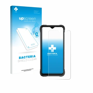 Front side of a product packaging with the brand logo upscreen. Next to it is the device Umidigi Bison X20 shown with the corr
