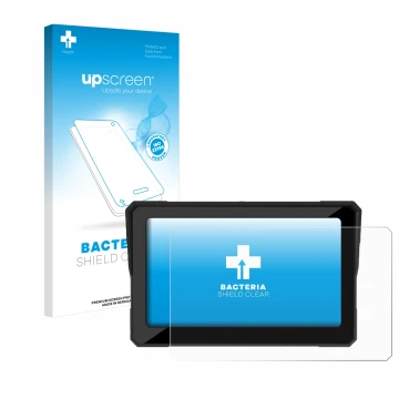 Front side of a product packaging with the brand logo upscreen. Next to it is the device Carpuride W702 7