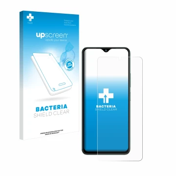 Front side of a product packaging with the brand logo upscreen. Next to it is the device Xiaomi Redmi A3 shown with the corres