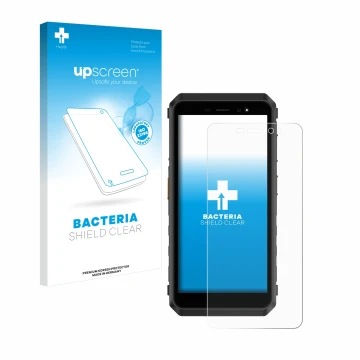 Front side of a product packaging with the brand logo upscreen. Next to it is the device Ulefone Power Armor X11 Pro shown wit