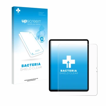 Front side of a product packaging with the brand logo upscreen. Next to it is the device Apple iPad Air 13