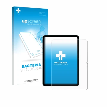 Front side of a product packaging with the brand logo upscreen. Next to it is the device Apple iPad Air 11
