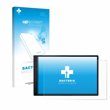 Front side of a product packaging with the brand logo upscreen. Next to it is the device Garmin DriveSmart 86 MT-S shown with 