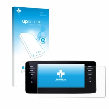 Front side of a product packaging with the brand logo upscreen. Next to it is the device Skoda Kamiq 2021 shown with the corre