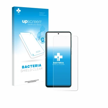 Front side of a product packaging with the brand logo upscreen. Next to it is the device Samsung Galaxy M55 shown with the cor