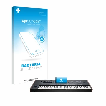 Front side of a product packaging with the brand logo upscreen. Next to it is the device KORG Pa5X shown with the correspondin