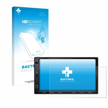 Front side of a product packaging with the brand logo upscreen. Next to it is the device Atoto F7 WE shown with the correspond