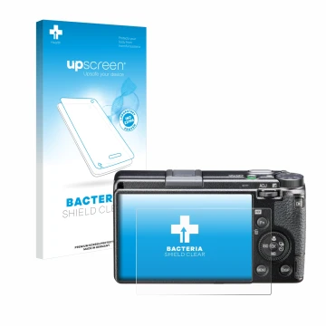 Front side of a product packaging with the brand logo upscreen. Next to it is the device Ricoh GR III HDF shown with the corre