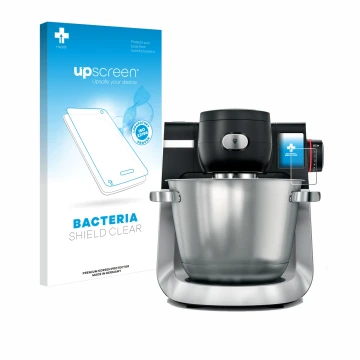 Front side of a product packaging with the brand logo upscreen. Next to it is the device Bosch MUM Serie 6 shown with the corr