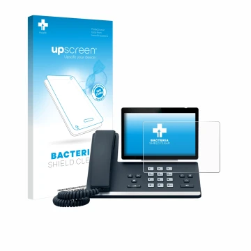 Front side of a product packaging with the brand logo upscreen. Next to it is the device Yealink SIP-T57W shown with the corre