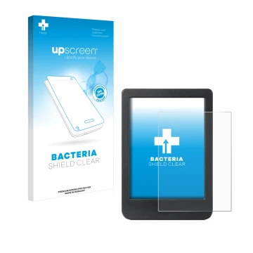 Front side of a product packaging with the brand logo upscreen. Next to it is the device Kobo Clara BW shown with the correspo