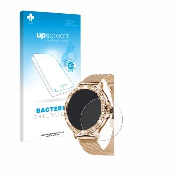 Front side of a product packaging with the brand logo upscreen. Next to it is the device walkbee Smartwatch 1.3