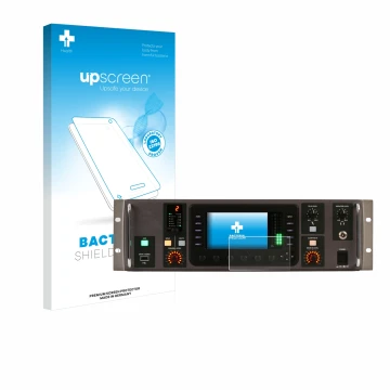 Front side of a product packaging with the brand logo upscreen. Next to it is the device Behringer X32 Rack shown with the cor