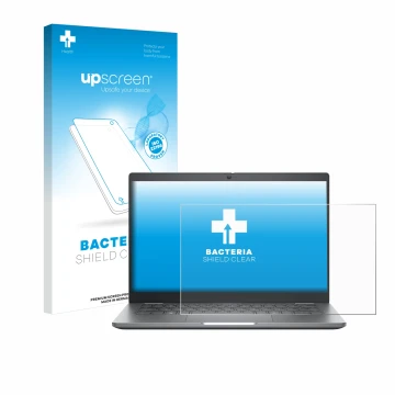 Front side of a product packaging with the brand logo upscreen. Next to it is the device Dell Latitude 5350 Laptop shown with 