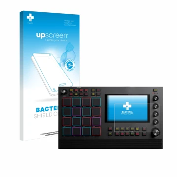 Front side of a product packaging with the brand logo upscreen. Next to it is the device Akai MPC Live II shown with the corre